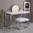Tennos Writing Desk, White & Chrome Finish
