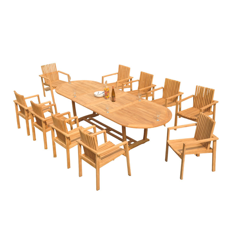 Outdoor 9 - Piece Teak Dining Set