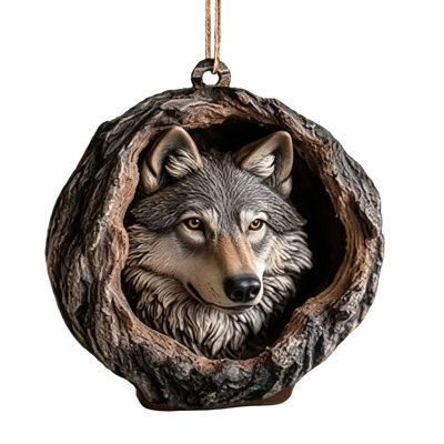 Wooden ornament   Hanging Ornaments  Hollow Cavity Stylized Holiday Tree Pendants For Home  Decor
