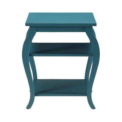 Table de bout carrée avec 2 tablettes, plateau en bois, rangement ouvert, matériau principal, 18 x 18 x 23 po, 17 lb et pieds