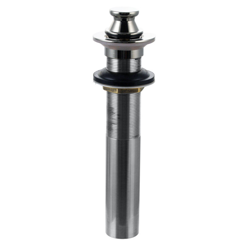 Lift & Turn Lavatory Faucet Drain without Overflow Holes - Exposed, Polished Chrome