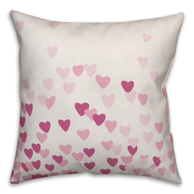  Hearts Throw Pillow, 16"H x 16"W