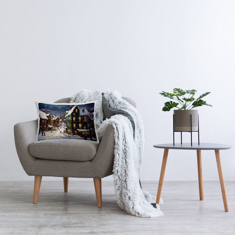 Coussin décoratif imprimé Frozen Urban Charm par Lazar Studio