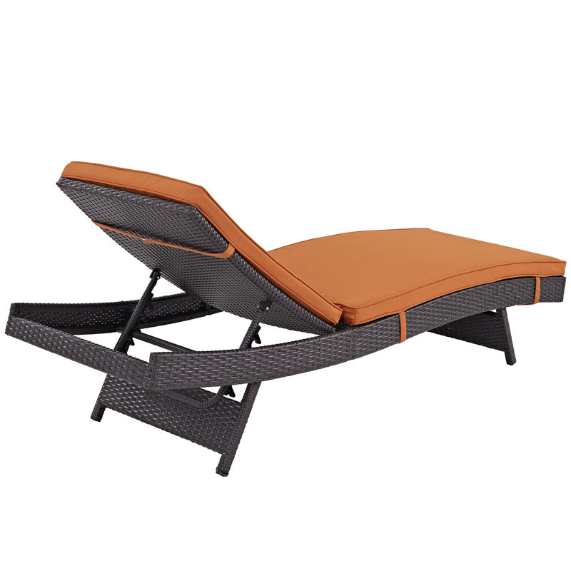 Chaises longues d'extérieur en rotin Convene, Orange