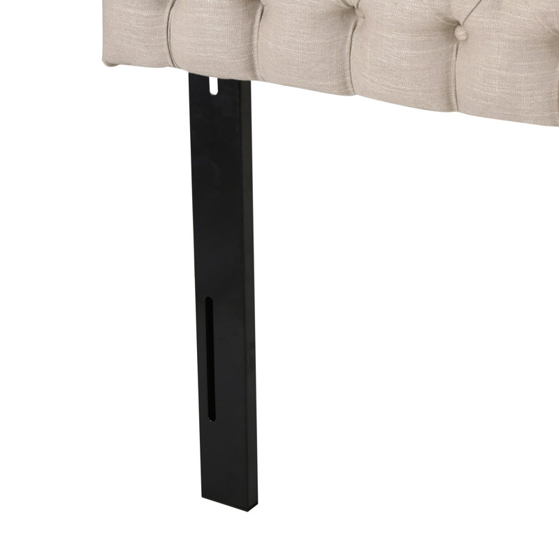 Tête de lit tapissier Dirayr, Light Beige Cotton Blend, King/California King