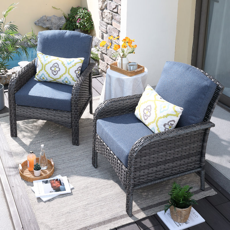 Areliz Outdoor Club Chair, Blue