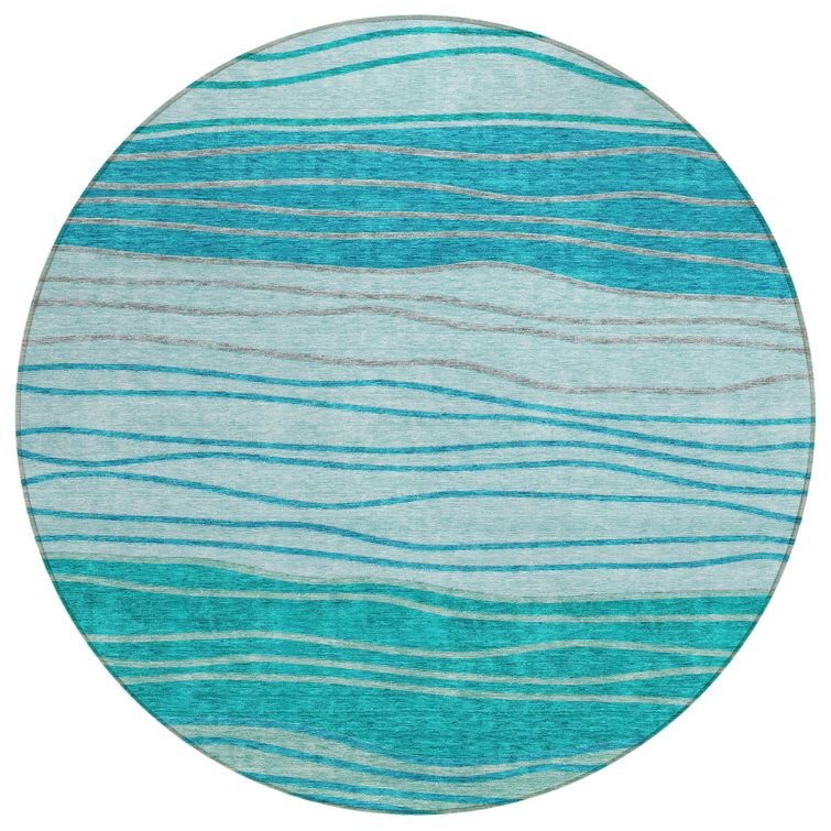 Washable Striped Indoor / Outdoor Rug