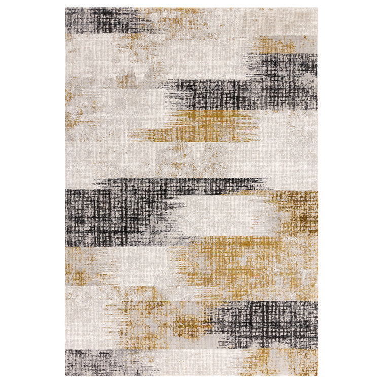 Abrienne Soft Lines Gold/Grey/Black Rug