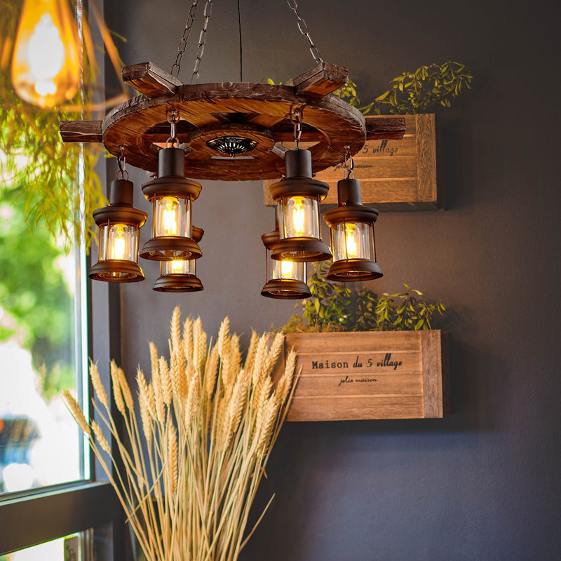 Leyhill 6 - Light Dimmable Geometric Chandelier