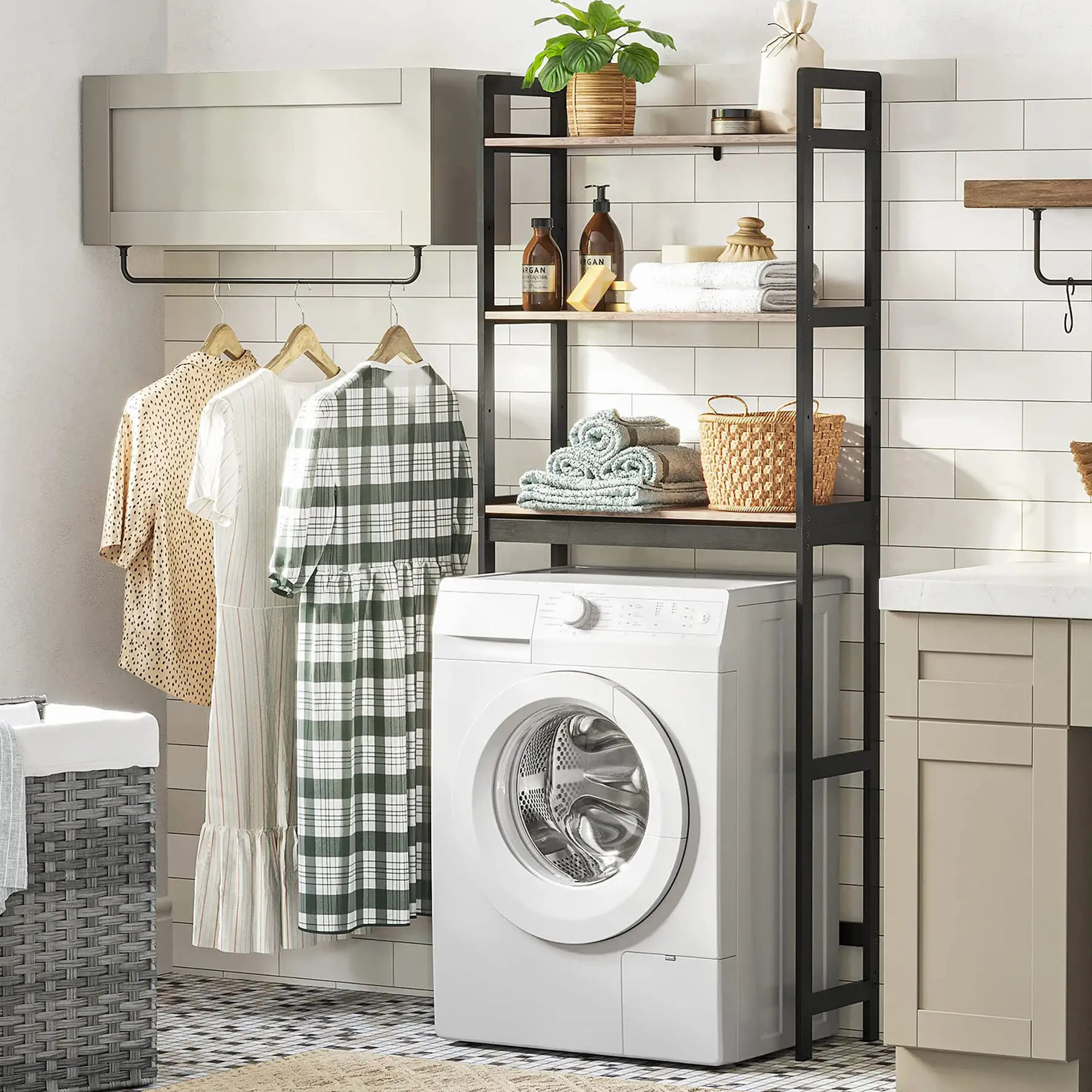 3-Tier Laundry Room Shelf Over The Toilet/Washing Machine Storage