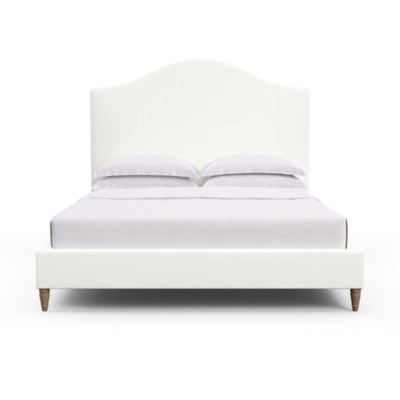 Montague Upholstered Bed, King, Box Weave Linen Blanc, Natural