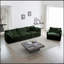 Ensemble de canapés de 3, 1 + 1 + 3 sièges, ensemble de canapé de salon, fauteuil d'appoint, causeuse et canapé à trois places avec accoudoirs ronds de style moderne et chenille verte 3 pièces-592897822