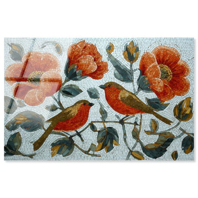 «Orange Robins II», reproduction d'art acrylique sur toile par Art Remedy