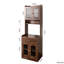 Armoire de cuisine - Buffet avec support pour micro-ondes, petit encombrement, grand rangement, 2 armoires de rangement, 1 tiroir, compartiment ouvert, panneau de particules de 15 mm, armoire de rangement à hauteur de 69,46 po, hauteur de l'armoire