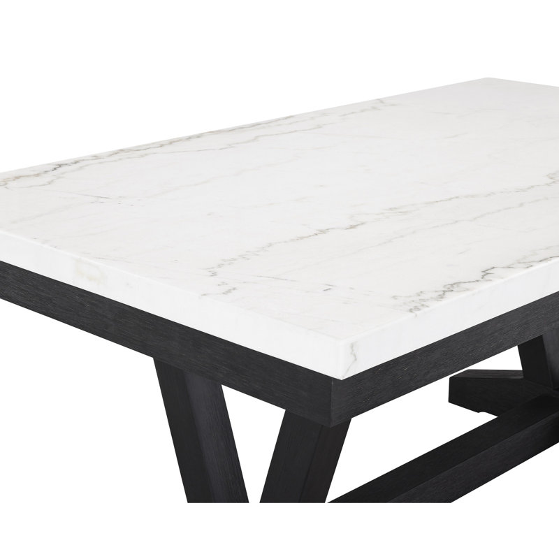 Table de salle à manger rectangulaire avec plateau en marbre Classy