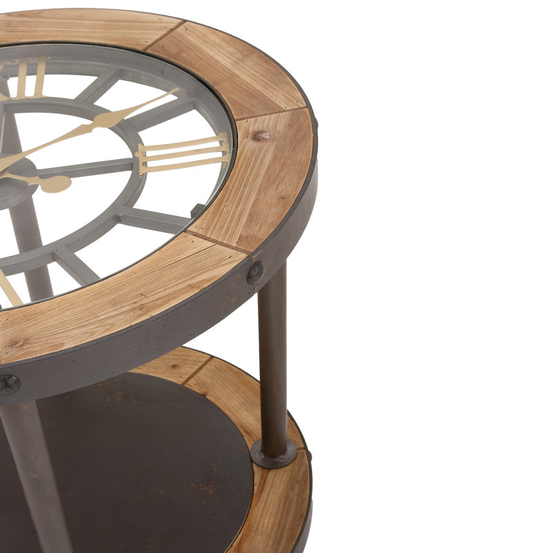 Table de bout en métal et bois Castillo