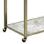 Chariot de service en verre transparent Neilo, plateau en faux marbre et laiton