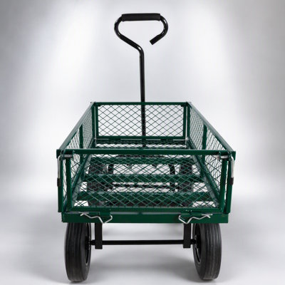 Chariot de jardin à roues pleines pour bois de chauffage et outils, multifonctionnel et durable pour diverses tâches extérieures