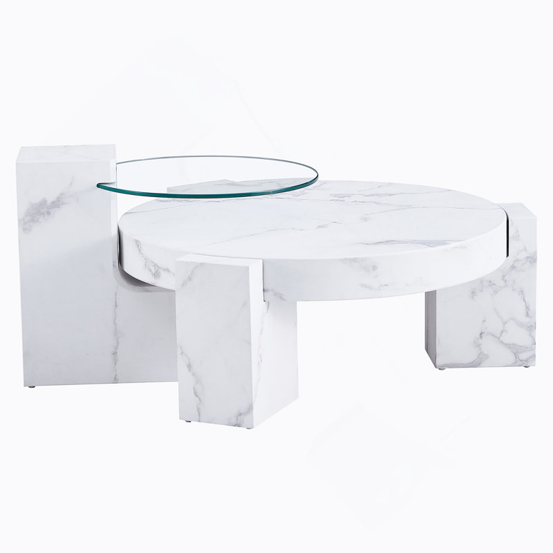 table basse durable en MDF texturé avec une table d'appoint pour le salon