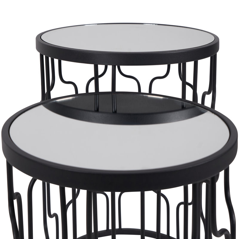 Mel Glass Top Frame Nesting Tables