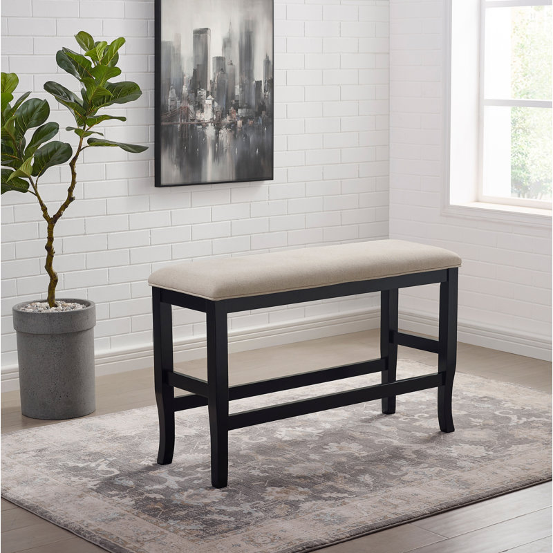 Banc en similicuir Valer, Noir