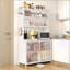 Armoire de cuisine de 73 po de hauteur avec 6 tablettes réglables, une porte rabattable et une conception anti-basculement pour un rangement et une organisation efficaces-547473931