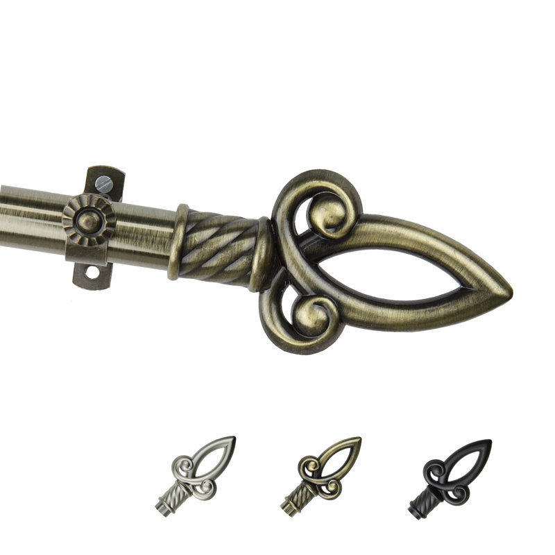 Tringle à rideaux simple Tavon, 48 po à 84 po, Laiton antique