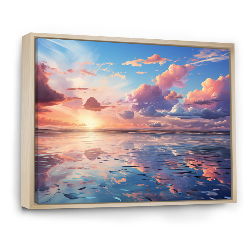 «Neo Impressionism Infusé Sky Reverie I», reproduction sur toile, Cadre naturel flottant, 30" H x 40" W