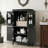 Bathroom Freestanding Storage Cabinet Black, 4 Doors With Adjustable Shelves & Anti-tipping Device, Mdf Organizer For Office & Entryway, 23.6" L X 11.8" W X 43.3" H