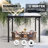 10 ft. W x 8 ft. D Wall Mounted Gazebo with Sloped Roof, Outdoor Aluminum Patio Pergola for Backyard or Deck-124944156