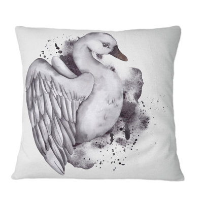 Coussin gris avec ailes ouvertes - coussin décoratif imprimé traditionnel