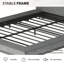 Structure de lit flottant de 80,5 po pour grand lit avec cadre compressé, support en bois massif et en métal, assemblage facile-86419542