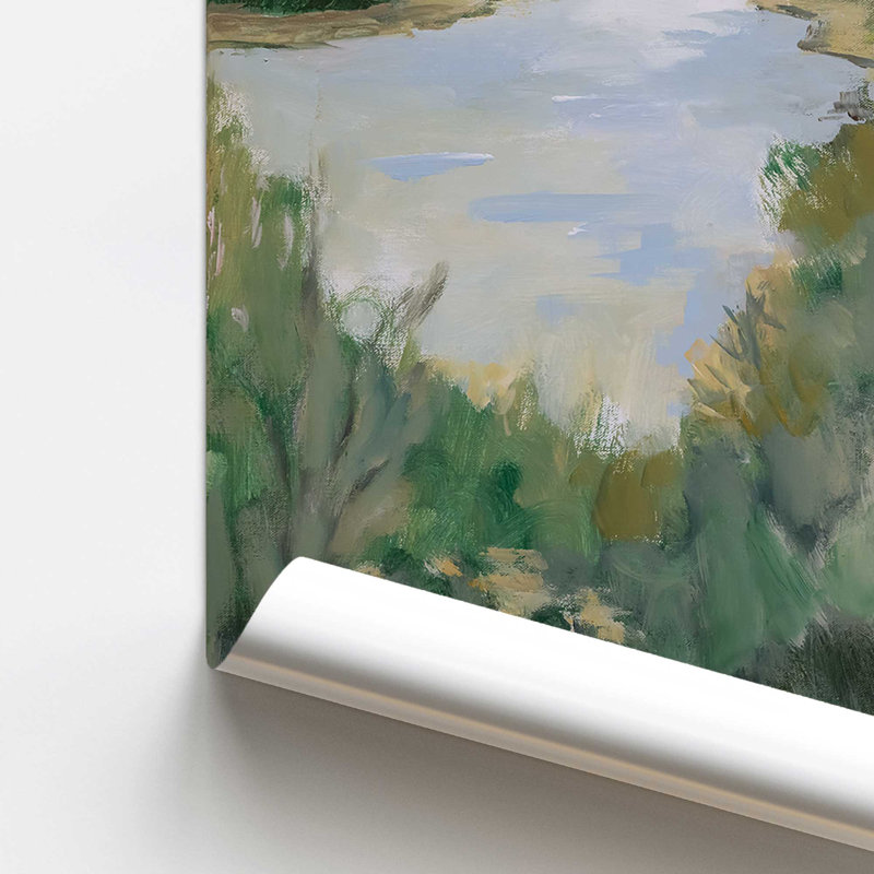 Peaceful Riverside View I Print, H 14 po x l 11 po, Sans cadre, papier