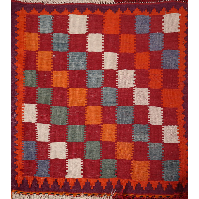Vegetable Dye Wool Kilim   Square Rug 2x2