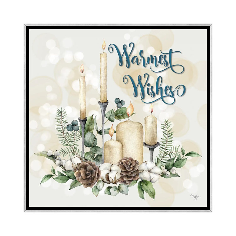 «Warmest Wishes», reproduction d'art sur toile encadrée, Argent argent, H 37 po x l 37 po