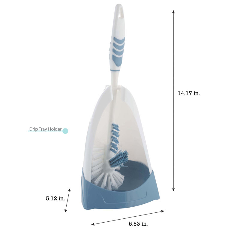 Bath Bliss Plastic Toilet Brush and Holder