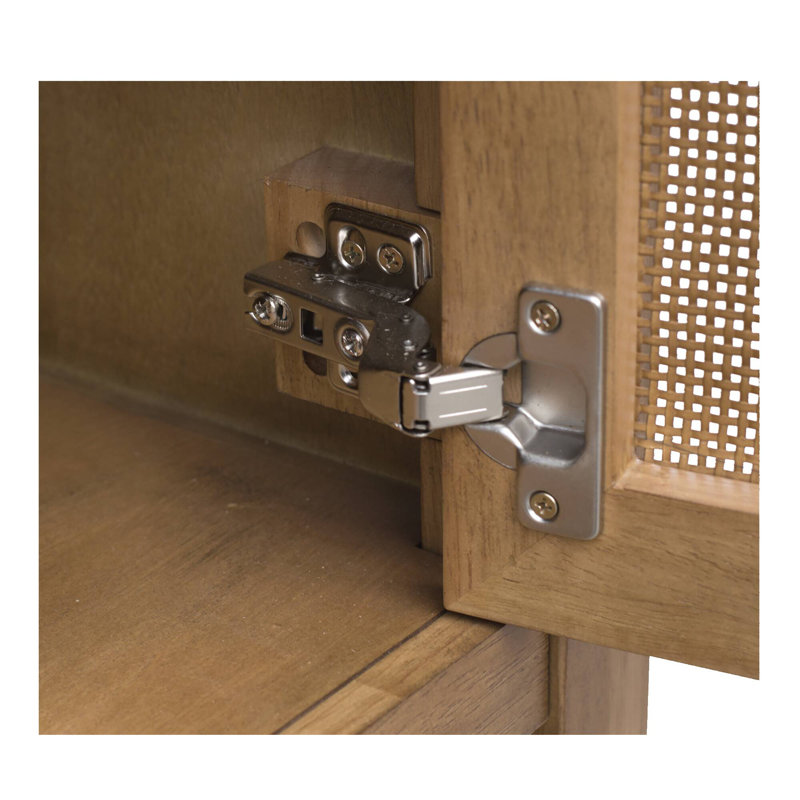 Naomi Honey Wood and Metal Storage Console Table