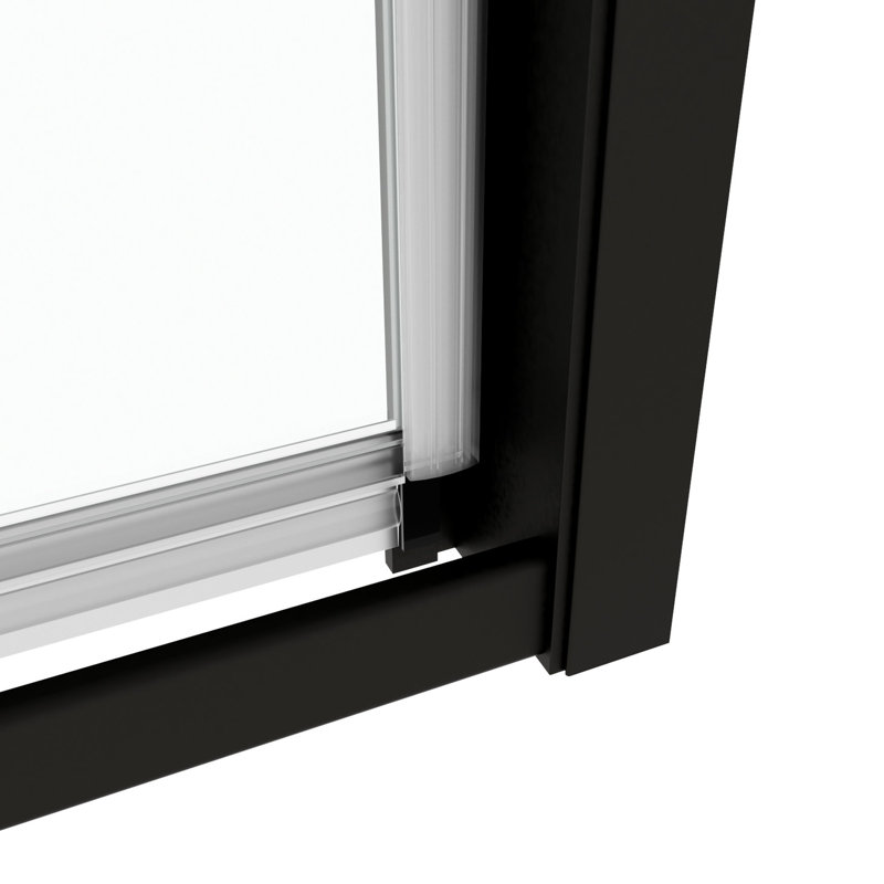 Pivot Frame Shower Door In Matte Black - 44-48" Width, 71" Height, 1/4" Tempered Glass, Stainless Steel Handle, Magnetic Close, Leak Design Swing W H Black, Design, Easy Installation