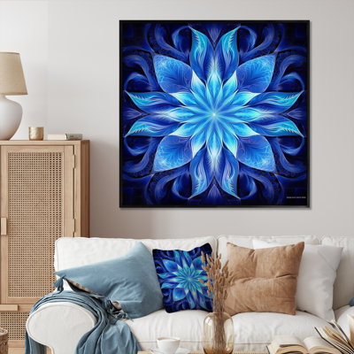 «Turquoise and White Fractal Flowers VII», reproduction sur toile