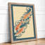 Ornamental Fish Dance Japandi - Framed Print-1992746131-1992746142