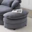 Ensemble de très grands fauteuils demi-tonneau pivotants l 36 po avec repose-pieds avec rangement et 4 coussins, gris