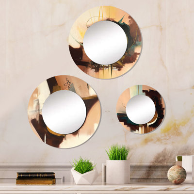Miroir mural rond en aluminium Lomawai