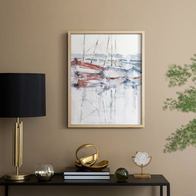 Watercolor Harbor Study II, reproduction encadrée - bois massif