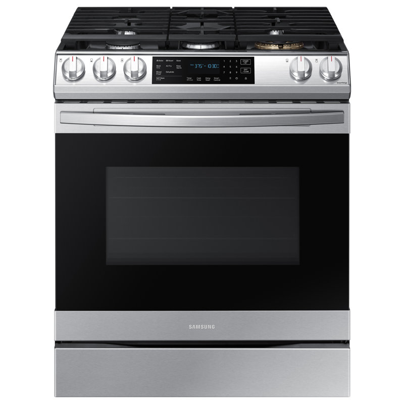 Samsung 6.0 cu ft. Smart Slide-in Gas Range with Air Fry, Stainless Steel
