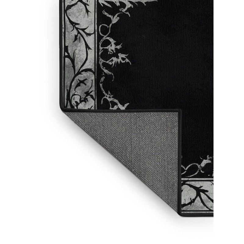 Tapis noir Starry, Carré 7 pi