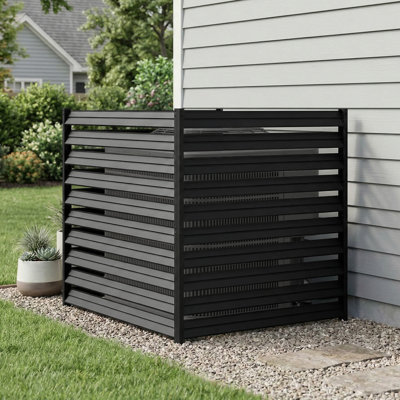48" x 38" Metal Air Conditioner Fence Outdoor Privacy Screen(3-Panel)