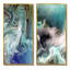 Turquoise, art liquide - ensemble de 2 peintures sur toiles-2122207556-2122207418