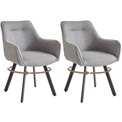 Linen Blend Upholstered Armchair