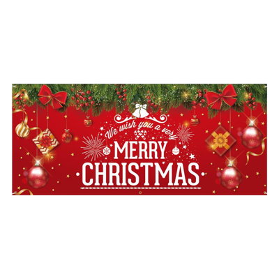 Merry Christmas Garage Door Banner 7x16 Ft, Extra Large Double Door Cover For Outdoor Holiday Decor And Party Use