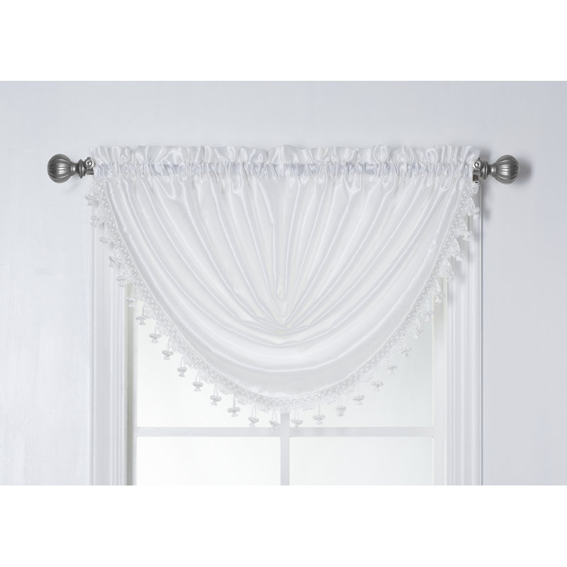  Cantonnière Luxury Waterfall, L 57 po x L 37 po, Blanc